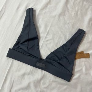 SKIMS Swim Plunge Grey Bikini Top